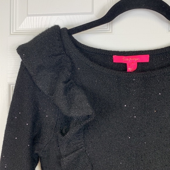 NWT Lilly Pulitzer Ruth black sequin sweater dress sz sm - Picture 6 of 11